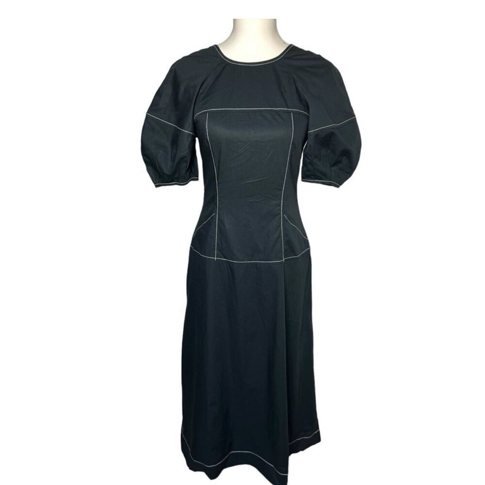 Madewell Black Puff Sleeve Sheath Dress